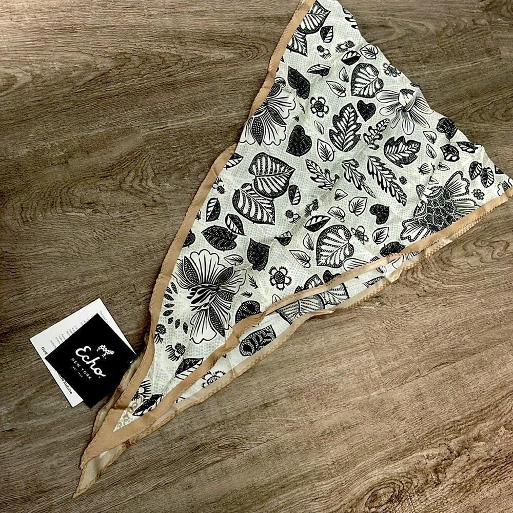 Echo Design Tan Twist Silk Diamond Shape Scarf